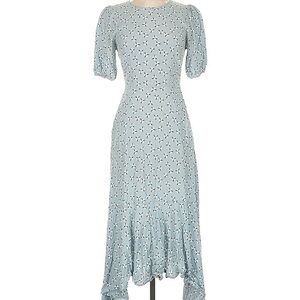 Los Angeles Atelier & Other Stories Elegant Blue Floral Dress Old Money Style